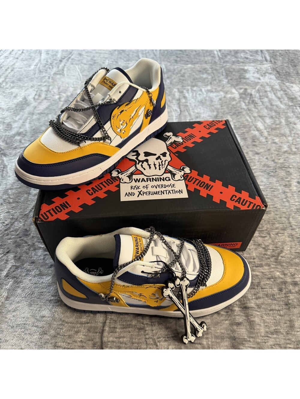 BRANDX STUDIO University Court Classic Men's Casual Shoes US 8 Navy Yellow White